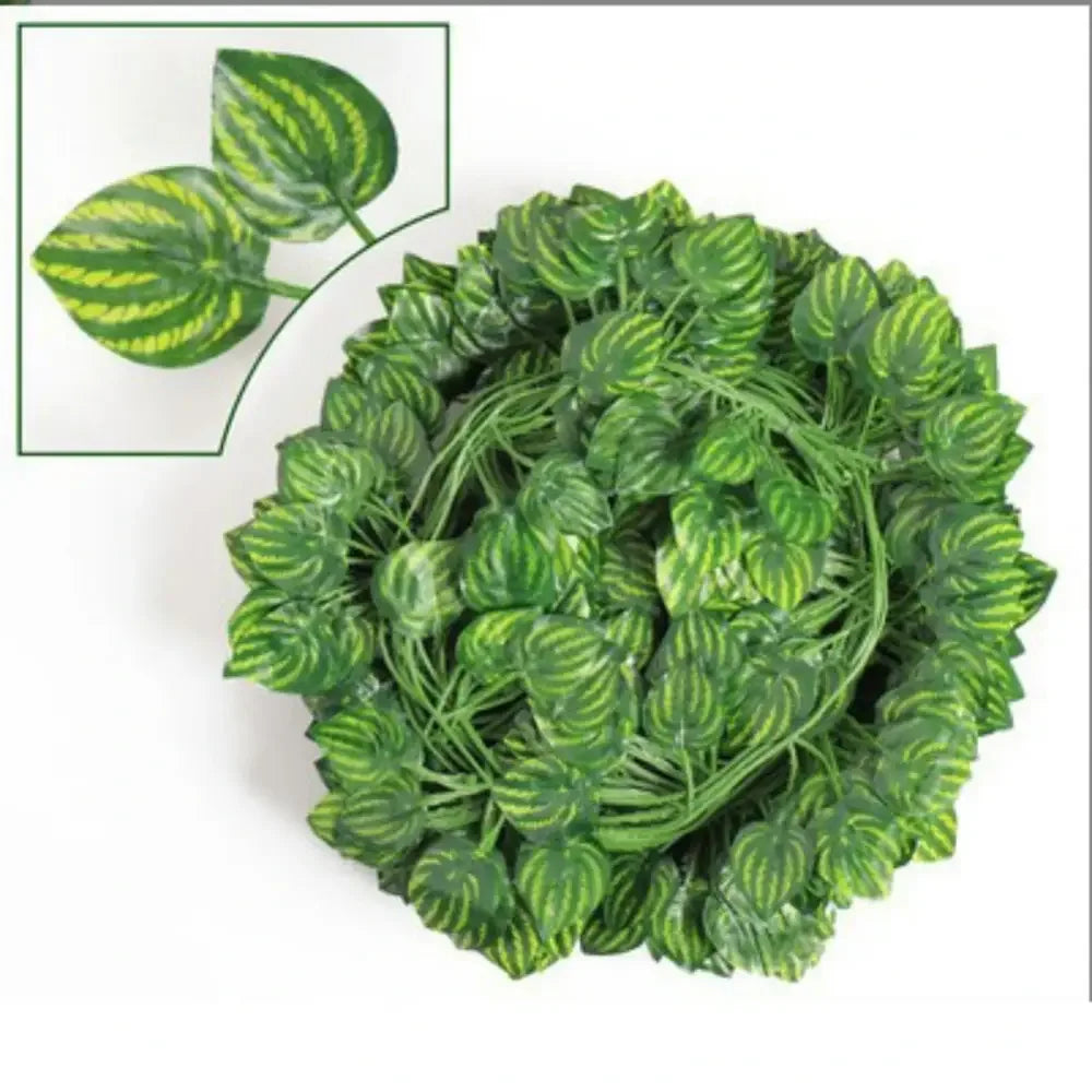 12 Pcs Artificial Leaves Garland (2M) | Realistic Hanging Vines for Outdoor & Party Decor - Ninjanew