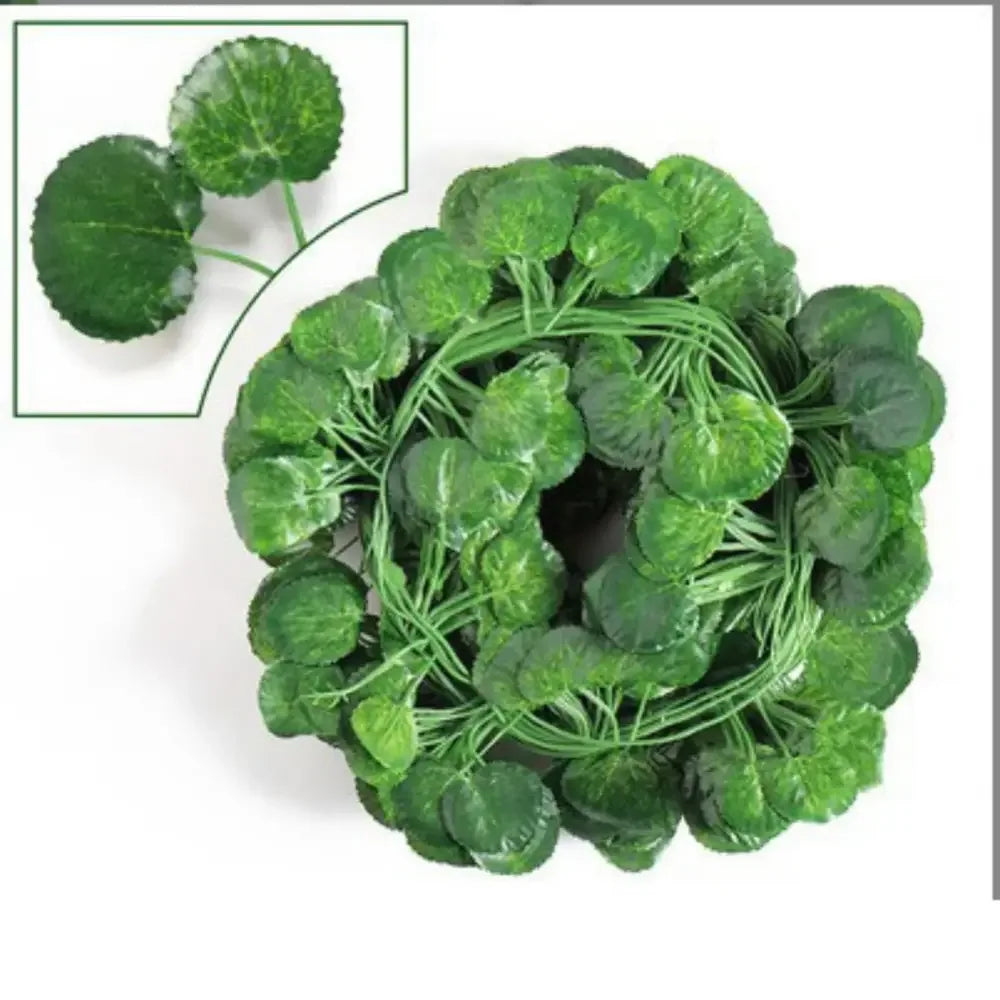 12 Pcs Artificial Leaves Garland (2M) | Realistic Hanging Vines for Outdoor & Party Decor - Ninjanew