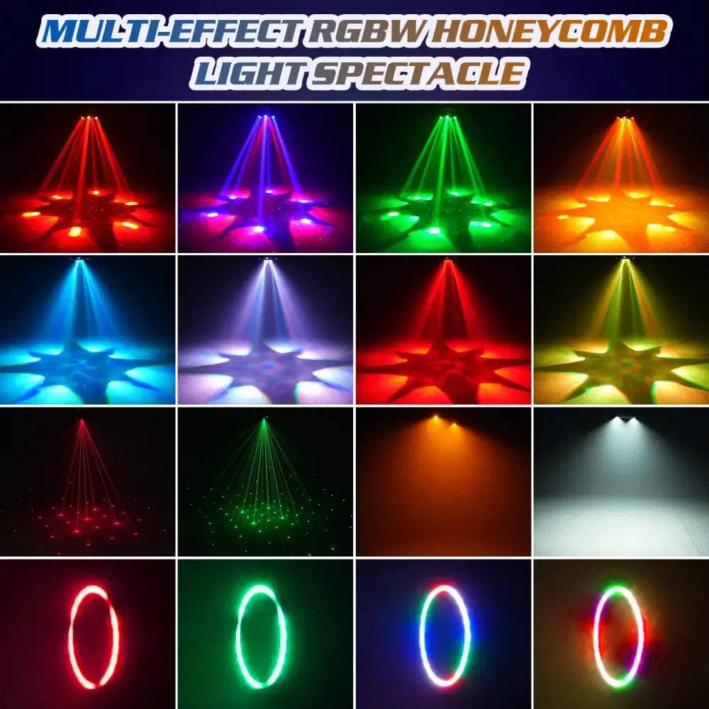 180W RGBW moving head stage light with honeycomb beam spectacle
