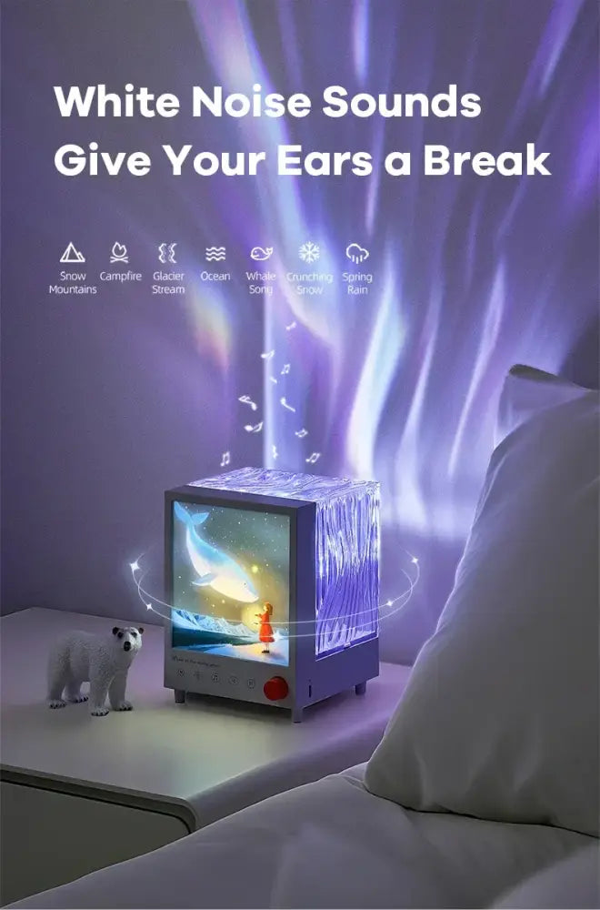 2026 Aurora Box Projector Bluetooth Speaker & White Noise Night Light