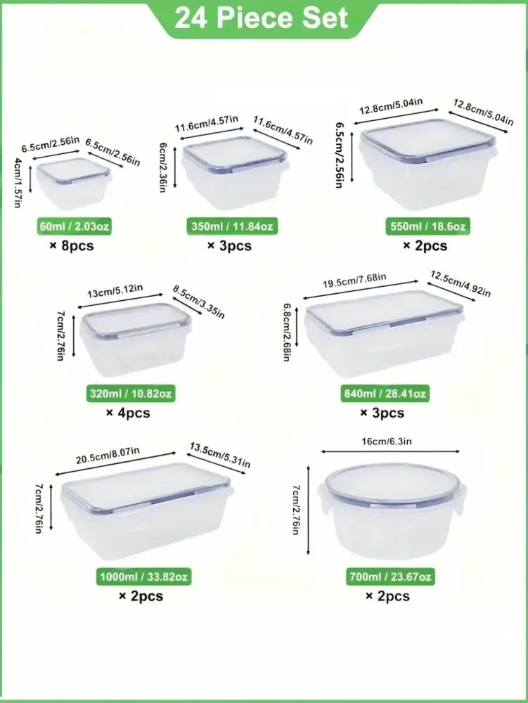 24-Piece Ultimate Food Storage Container Set | Reusable, Leakproof & Complete with Labels/Pens - Ninjanew