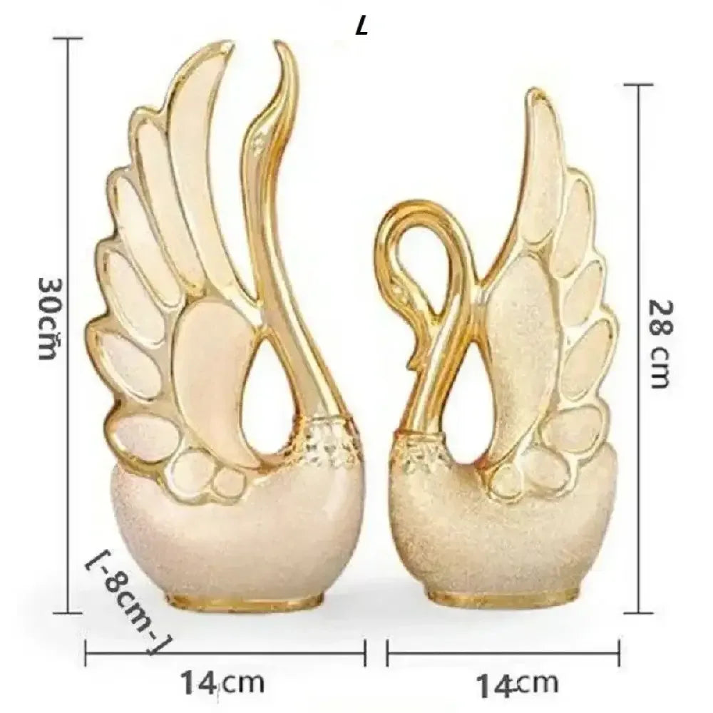 2PC Gold-Toned Lover Sculptures - Ninjanew