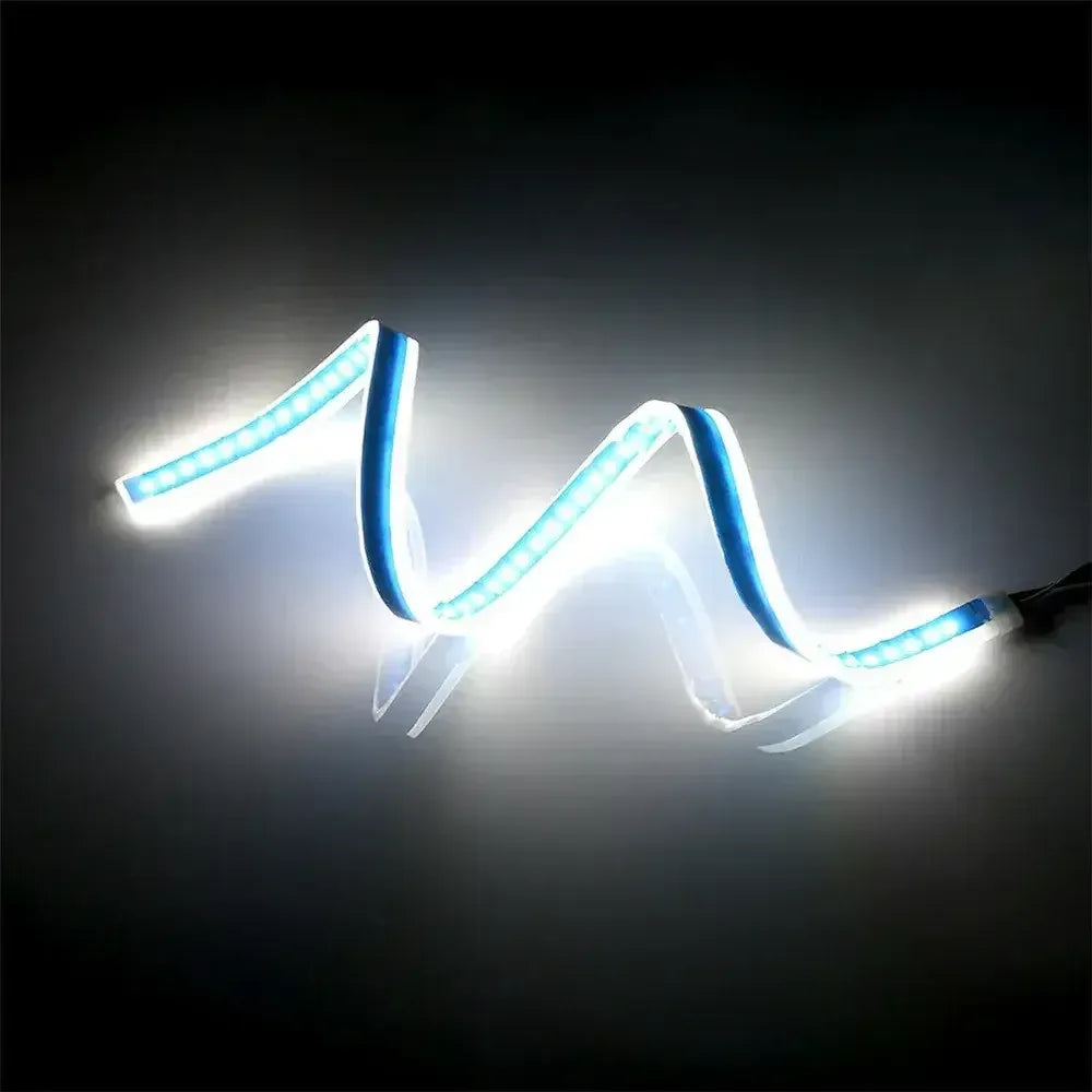 2x Sequential Switchback LED Strip Lights (30cm-60cm) | Flexible DRL Daytime Running Light & Amber Turn Signal - Ninjanew