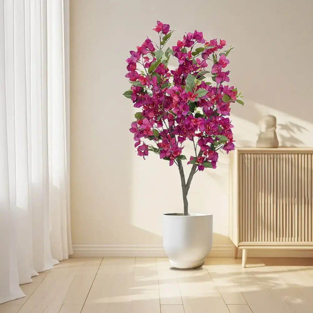 3.94FT Artificial Bougainvillea Tree | Rose Red Faux Tree for Studio, Home & Patio Decor - Ninjanew
