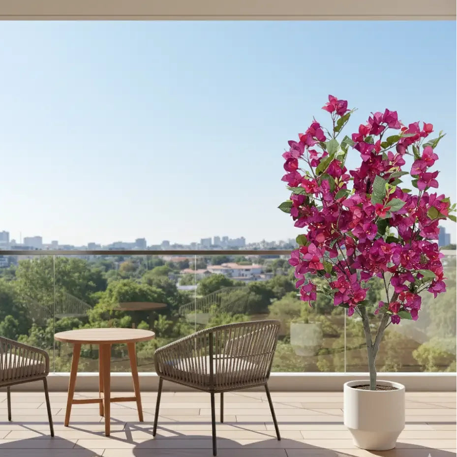 3.94FT Artificial Bougainvillea Tree | Rose Red Faux Tree for Studio, Home & Patio Decor - Ninjanew