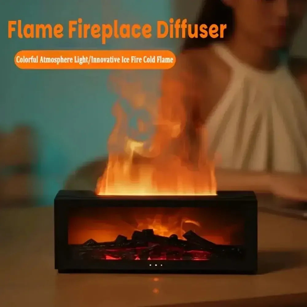 300ml Flame Aroma Diffuser 7-Color LED Humidifier & Essential Oil Set - Ninjanew