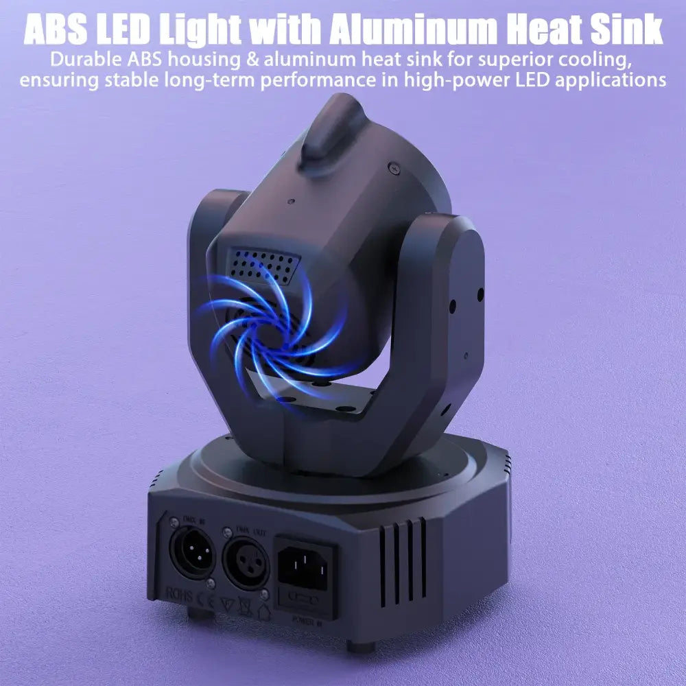 30W RGB moving head light with ABS LED, aluminum heat sink, black gray design