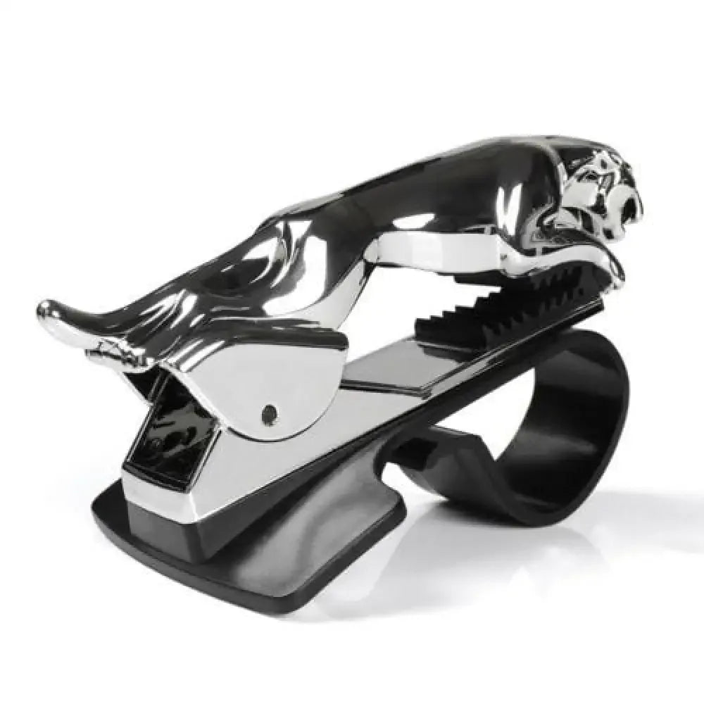 360° Rotating Leopard Car Phone Holder - Silver