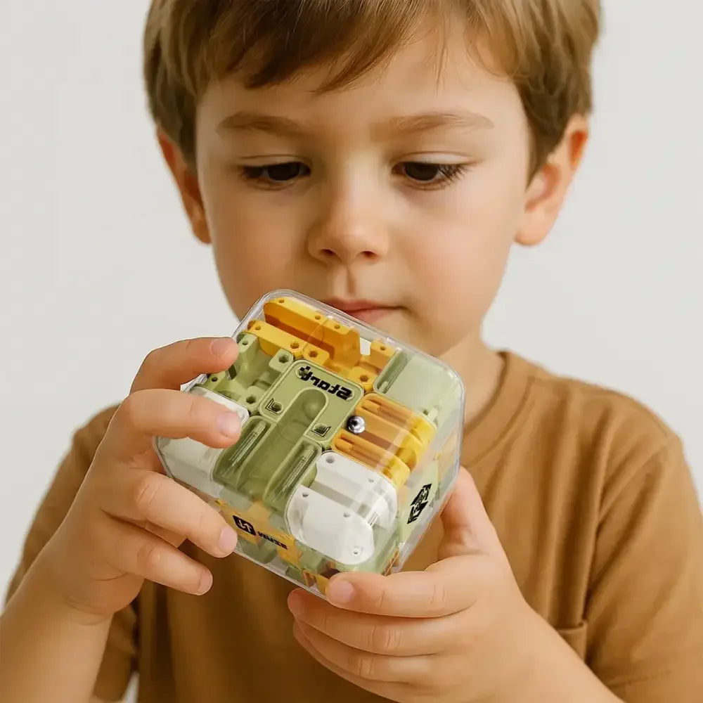 3D Maze Magic Cube Six-sided Transparent Rolling Puzzle -