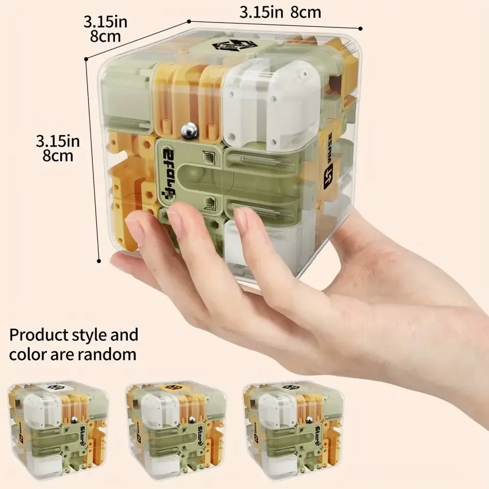 3D Maze Magic Cube Six-sided Transparent Rolling Puzzle -