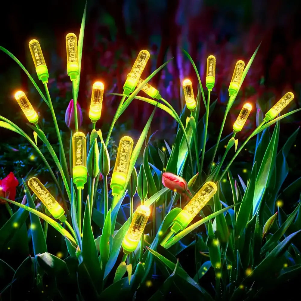 4/8 Pcs Solar Reed Garden Lights | IP44 Waterproof, Auto-On LED for Pathway & Holiday Decor - 4pc