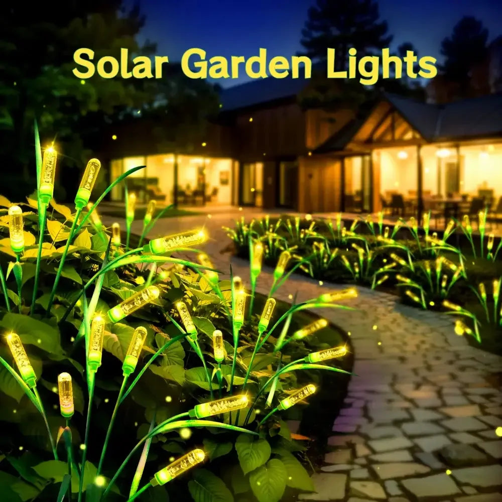 4/8 Pcs Solar Reed Garden Lights | IP44 Waterproof, Auto-On LED for Pathway & Holiday Decor - 4pc