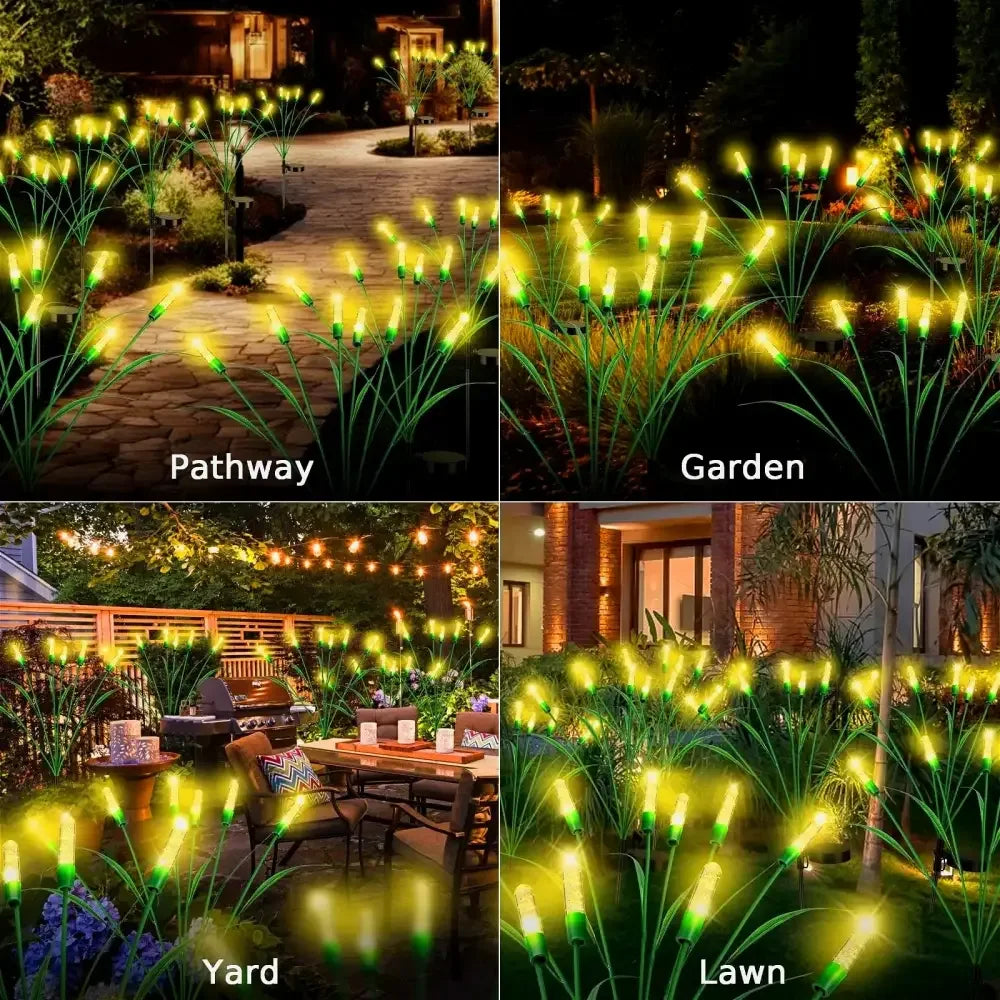 4/8 Pcs Solar Reed Garden Lights | IP44 Waterproof, Auto-On LED for Pathway & Holiday Decor - 4pc
