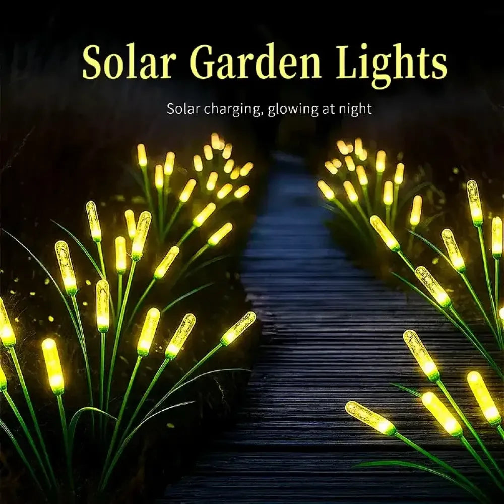 4/8 Pcs Solar Reed Garden Lights | IP44 Waterproof, Auto-On LED for Pathway & Holiday Decor - 4pc
