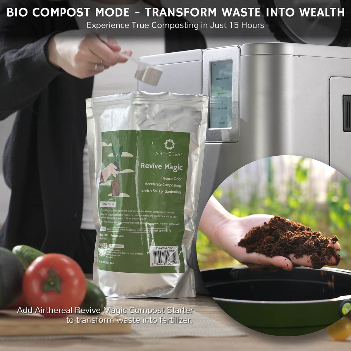 Composteur de cuisine WiFi Revive R800 5L