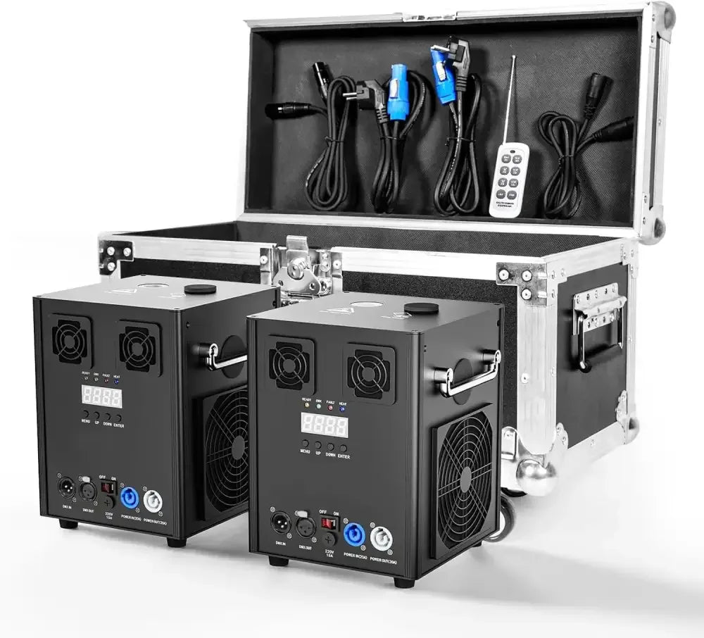 700W Professional Cold Spark Machine with Flight Case | 5.5m DMX/Remote Control Stage Firework Effect - EU Plug