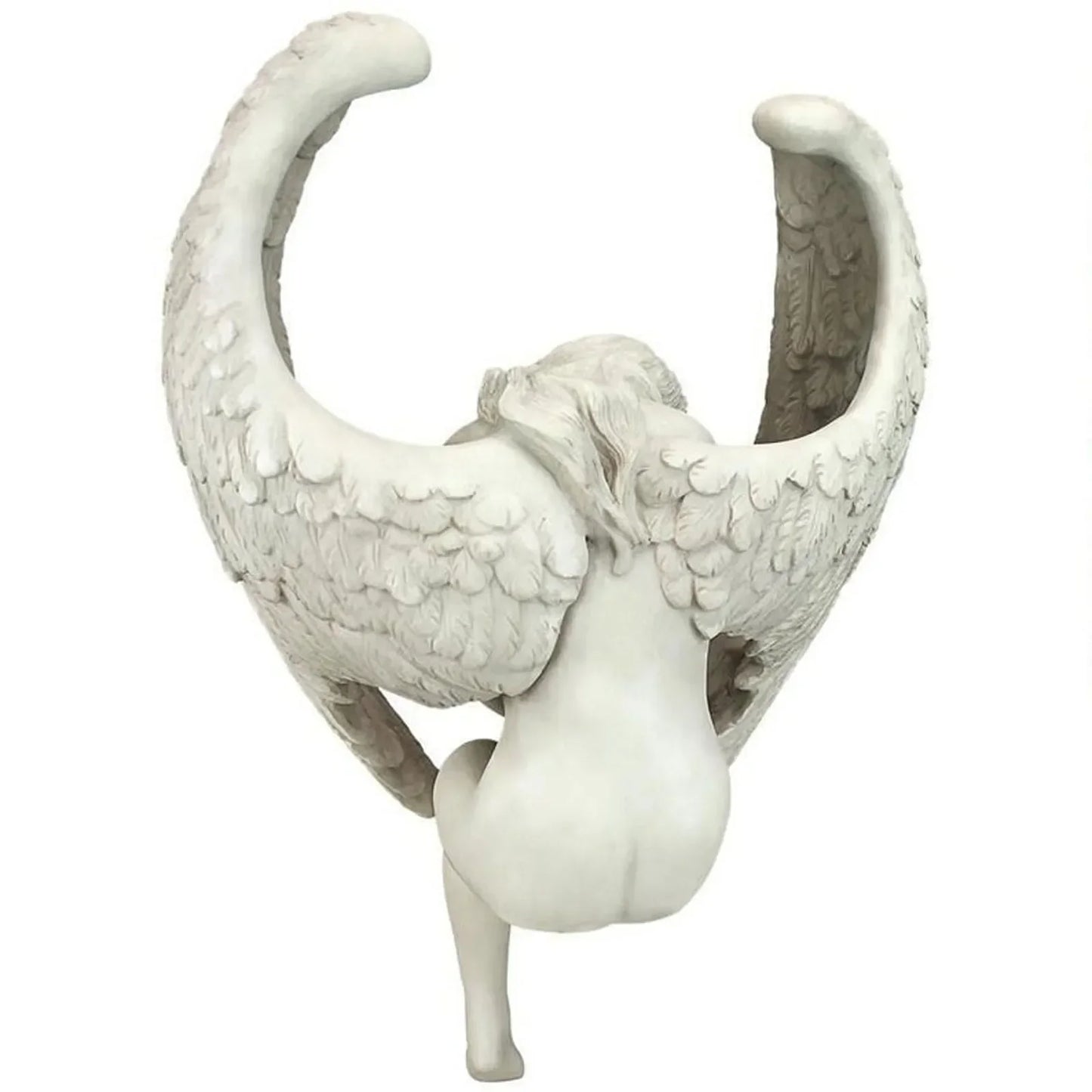 Decorative white vase shaped like a ram's head on a white background