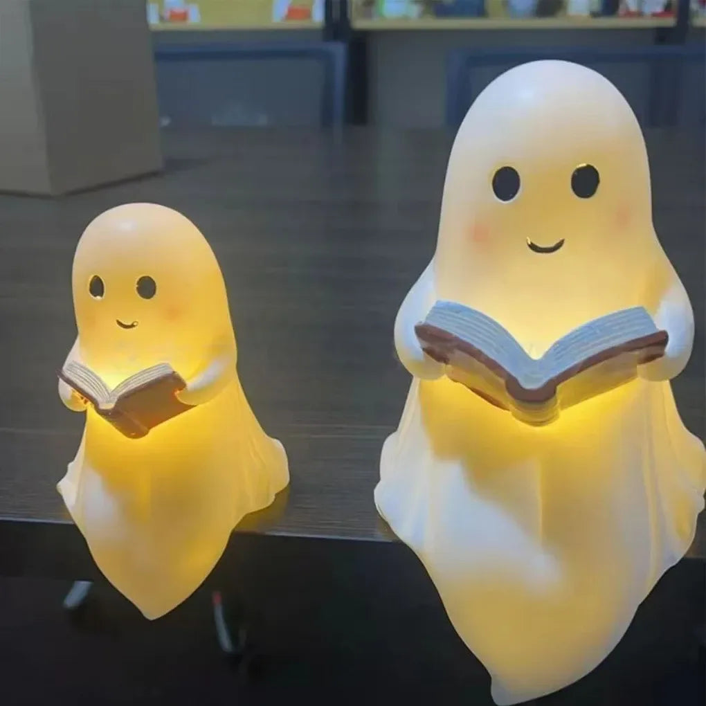 Cute Ghost Reading Lamp 3D LED Spooky Night Light for Book Lovers - 1pc
