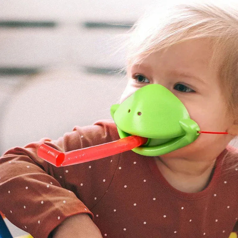 Frog Lizard Mask Tongue Game Interactive Family Party Board Game & Toy - 2 Person Battle