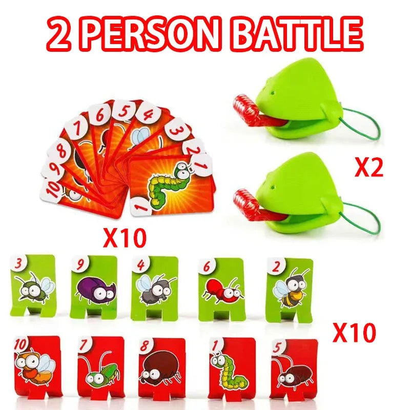 Frog Lizard Mask Tongue Game Interactive Family Party Board Game & Toy - 2 Person Battle