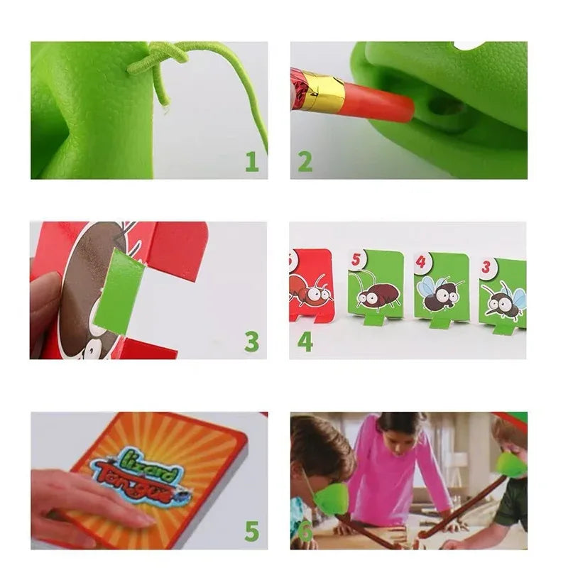 Frog Lizard Mask Tongue Game Interactive Family Party Board Game & Toy - 2 Person Battle