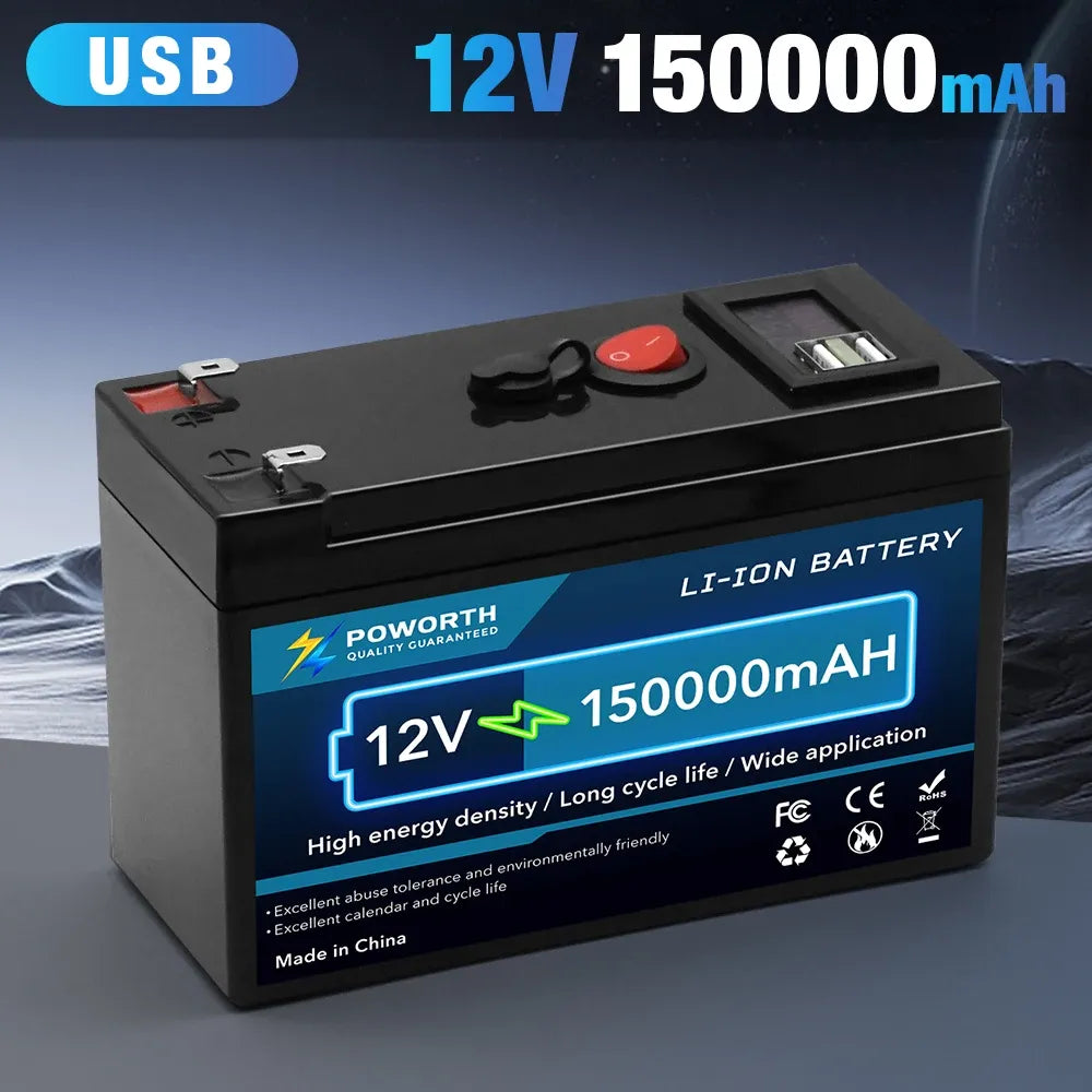 High-Quality 12V 150Ah Lithium Battery with Smart BMS, Deep Cycle for Solar, RV, Marine & Off-Grid