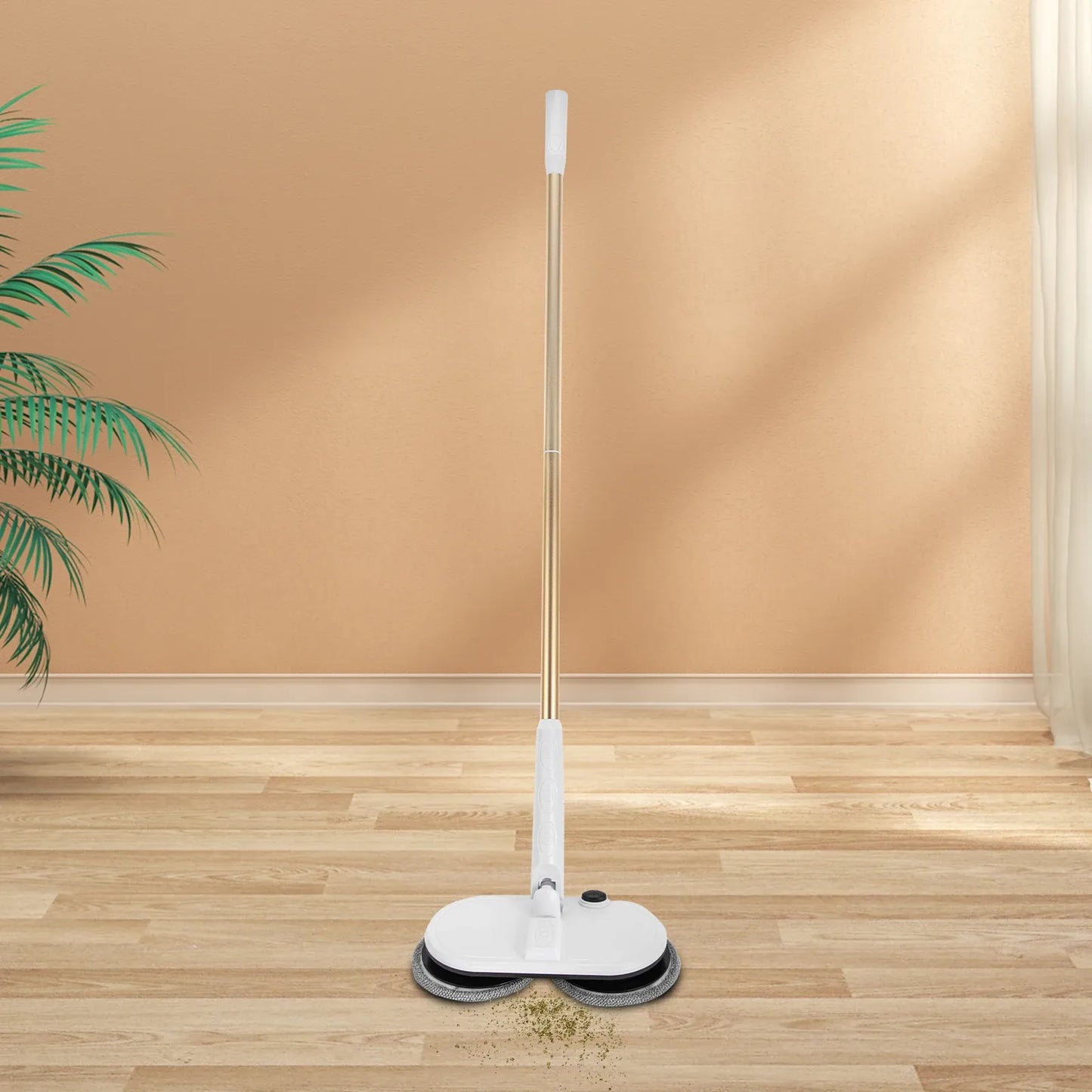 Cordless Electric Spin Mop | Rechargeable Lithium Battery, Adjustable Height & 4 Microfiber Pads