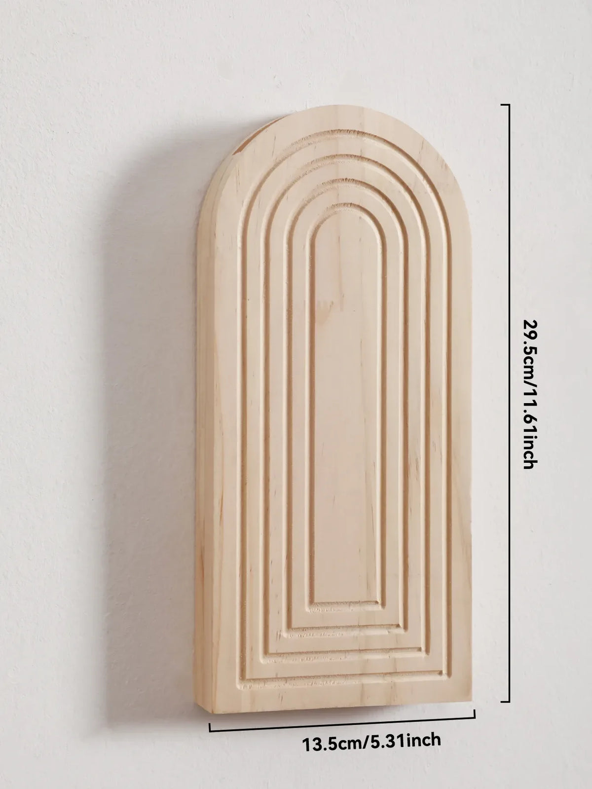 Boho Arched Wooden Wall Vase – Minimalist Wall Mounted Planter - Brown