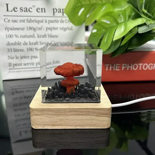 Mushroom Cloud Resin Lamp – Modern Sculptural Ambient Light