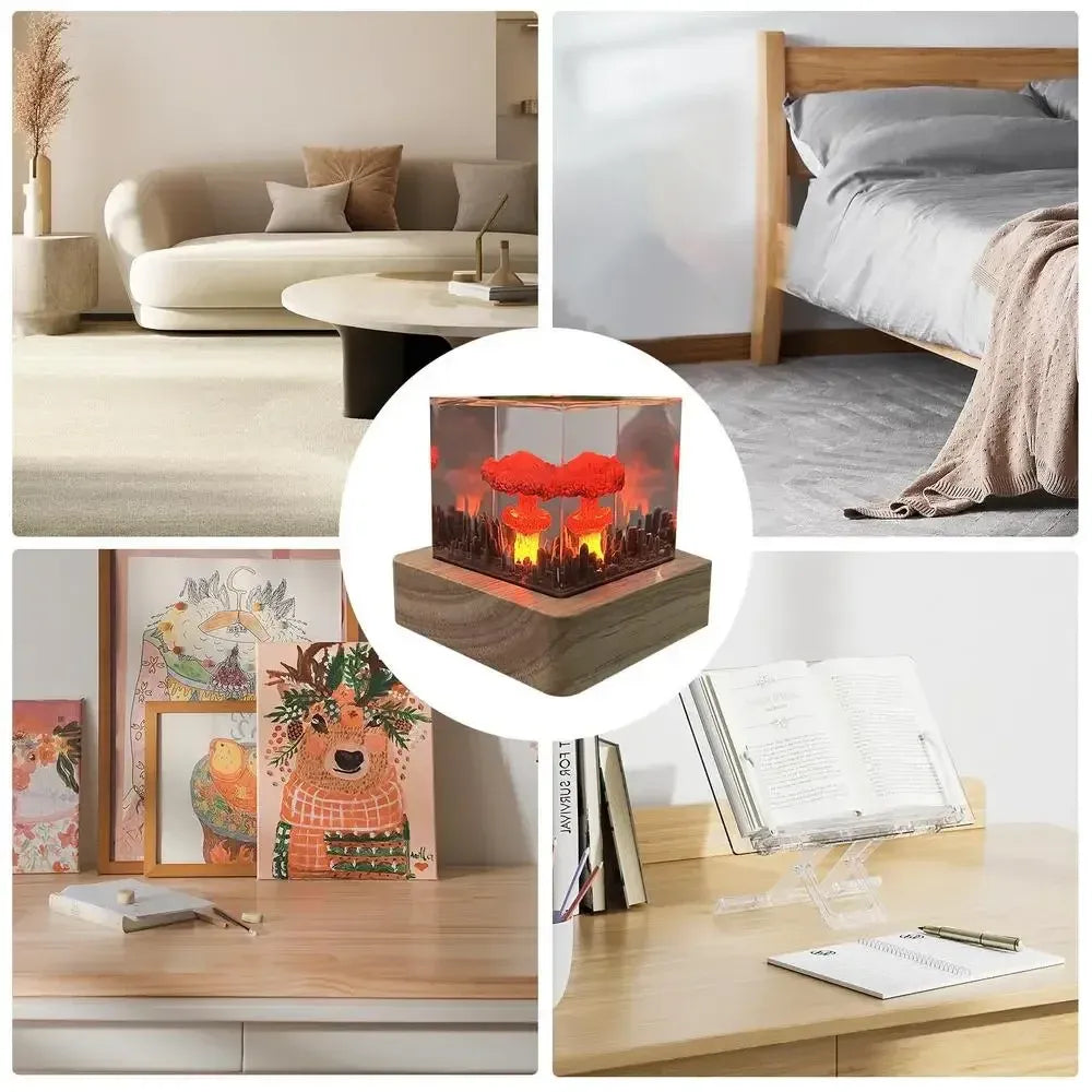 Mushroom Cloud Resin Lamp – Modern Sculptural Ambient Light