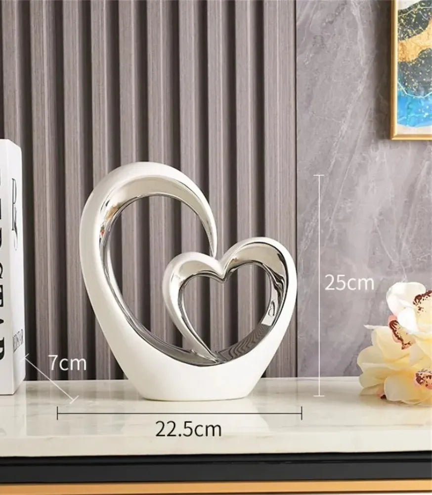 Nordic Ceramic Heart Sculpture