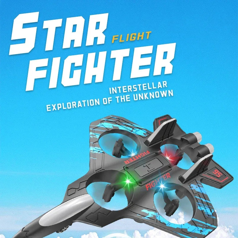 2.4G RC Fighter Stunt Plane LED Foam Glider & Hovering UAV Helicopter - Ninjanew