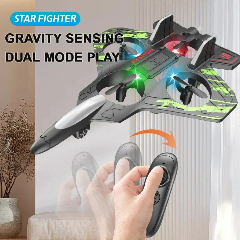 2.4G RC Fighter Stunt Plane LED Foam Glider & Hovering UAV Helicopter - Ninjanew