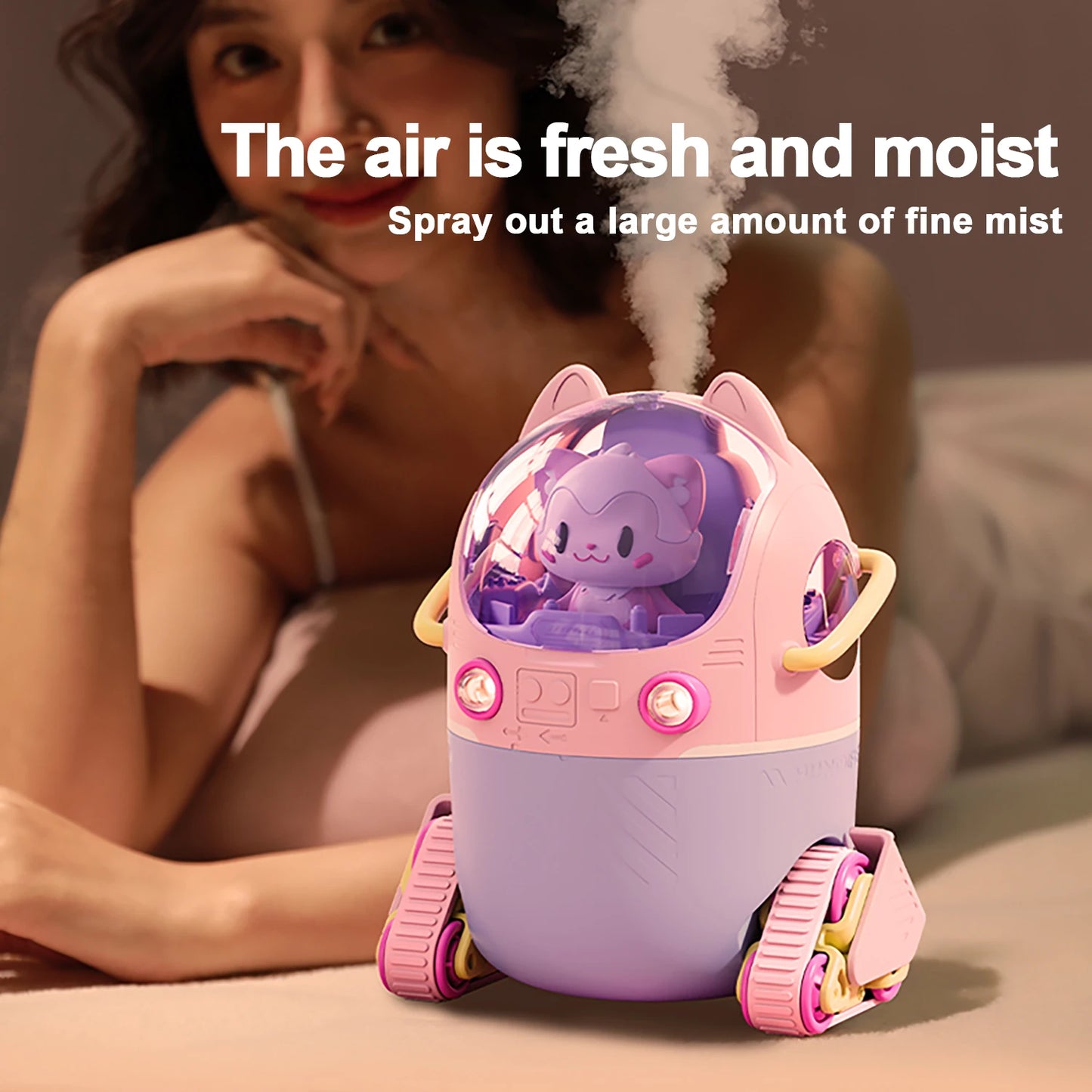 Astronaut Air Humidifier 220ml Portable Rechargeable Mist Diffuser & Light