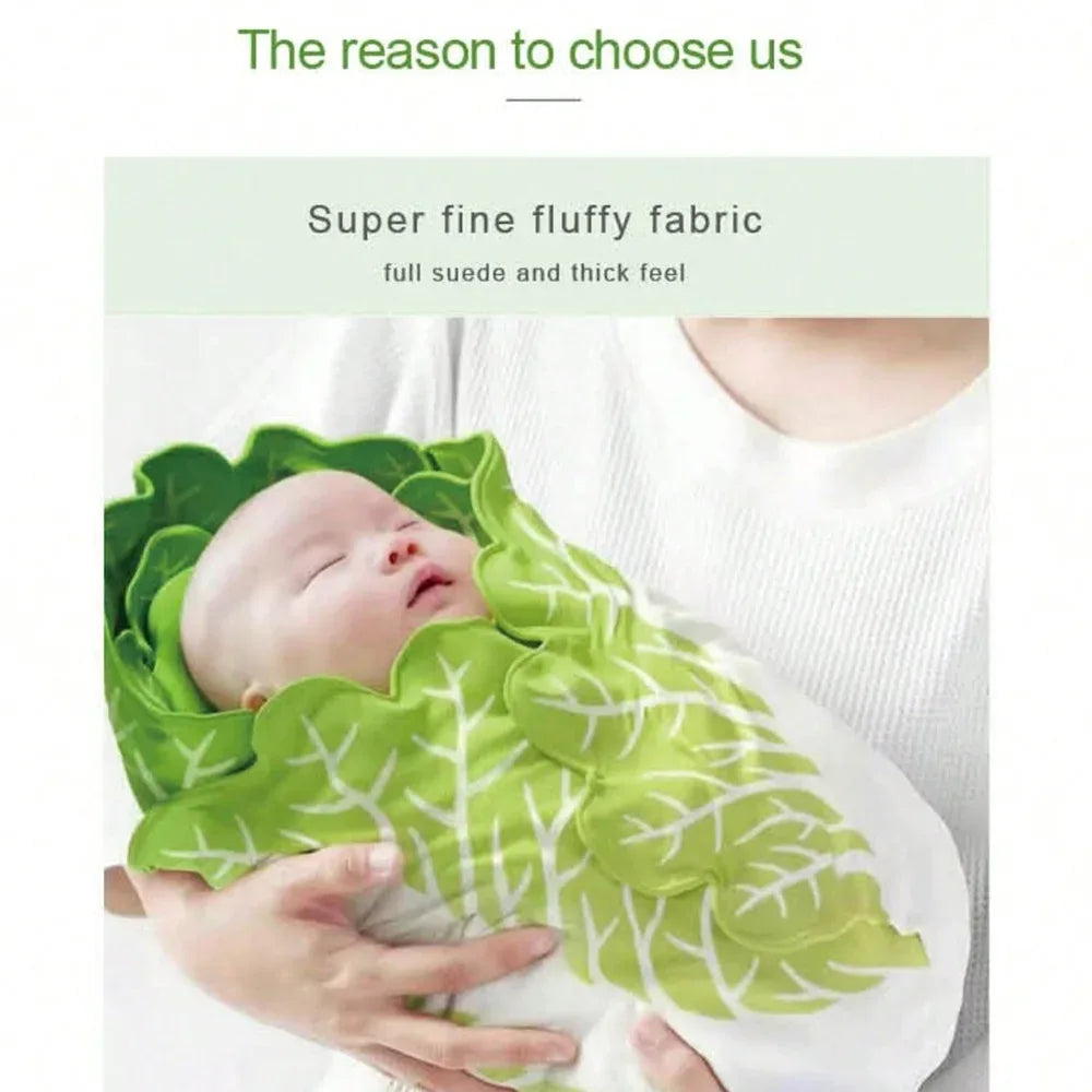 Cabbage Leaf Flannel Blanket Soft Double-Sided Creative Sofa Throw - 100 x 100 cm