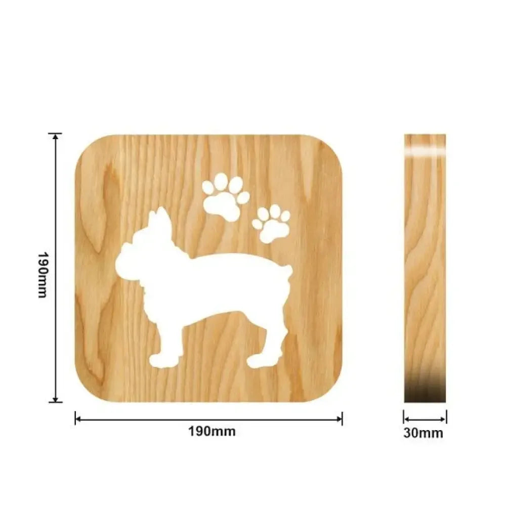 Animal Paw Print Night Light - Bulldog