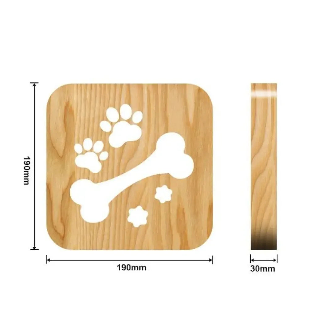 Animal Paw Print Night Light - Dog Bone