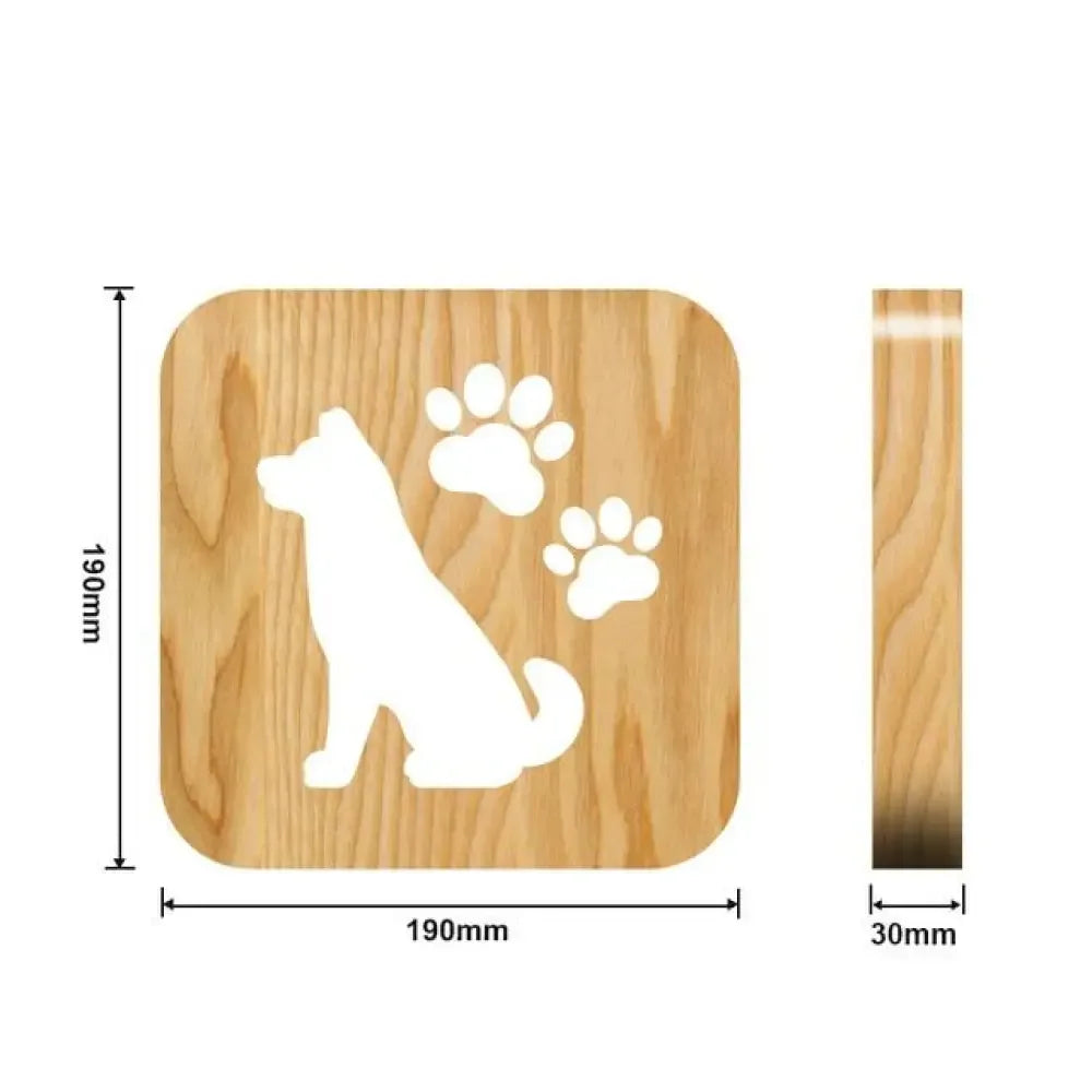 Animal Paw Print Night Light - Dog