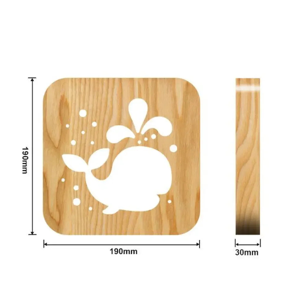 Animal Paw Print Night Light - Whale