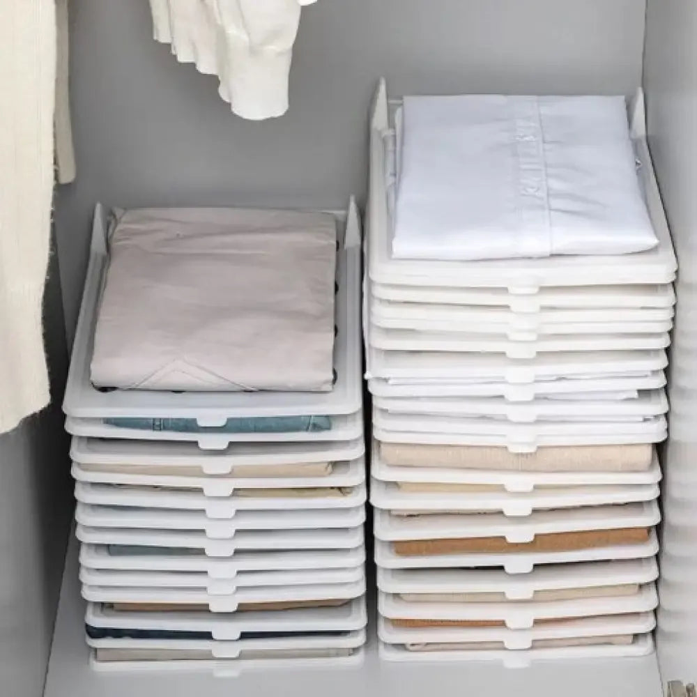 Anti-Wrinkle Folding Clothes Board Wardrobe Storage Organizer - BEIGE / 1 Pc