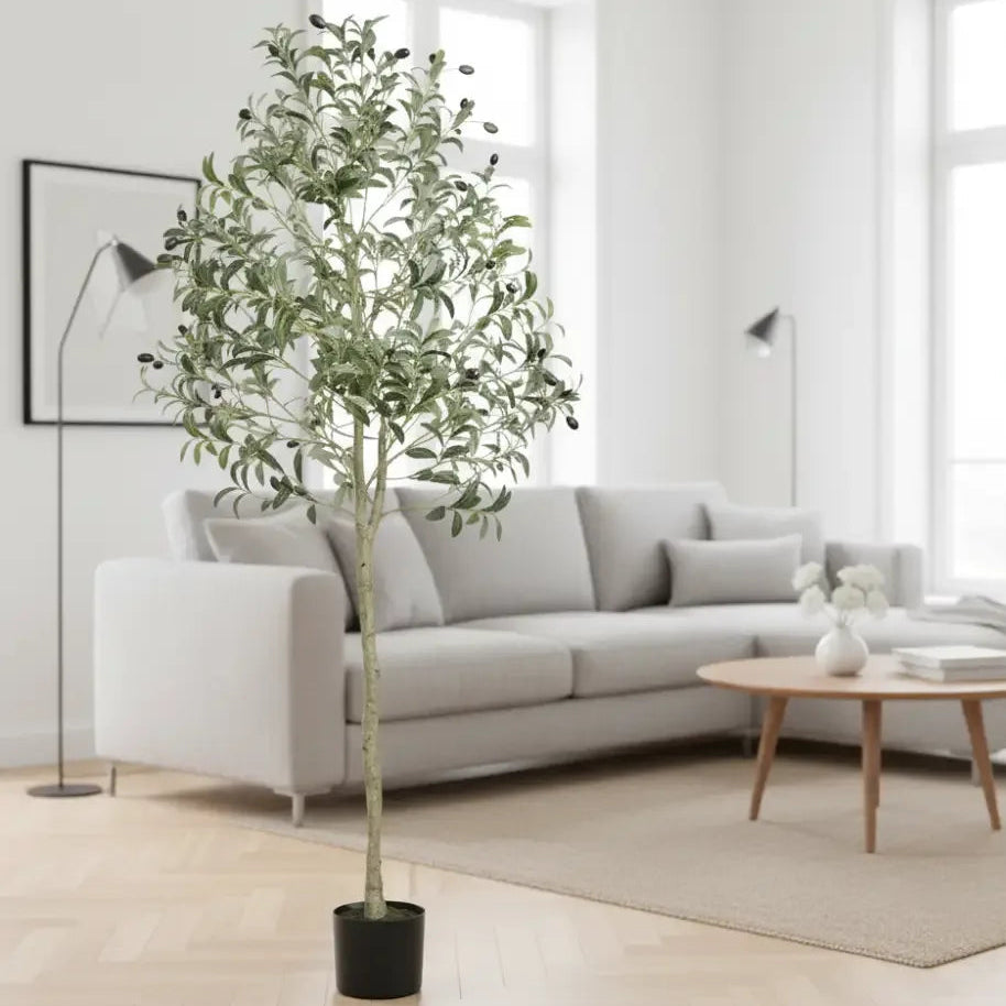 Artificial Olive Tree | Anti-Tip, Low-Maintenance Faux Plant for Home Decor - 5ft type