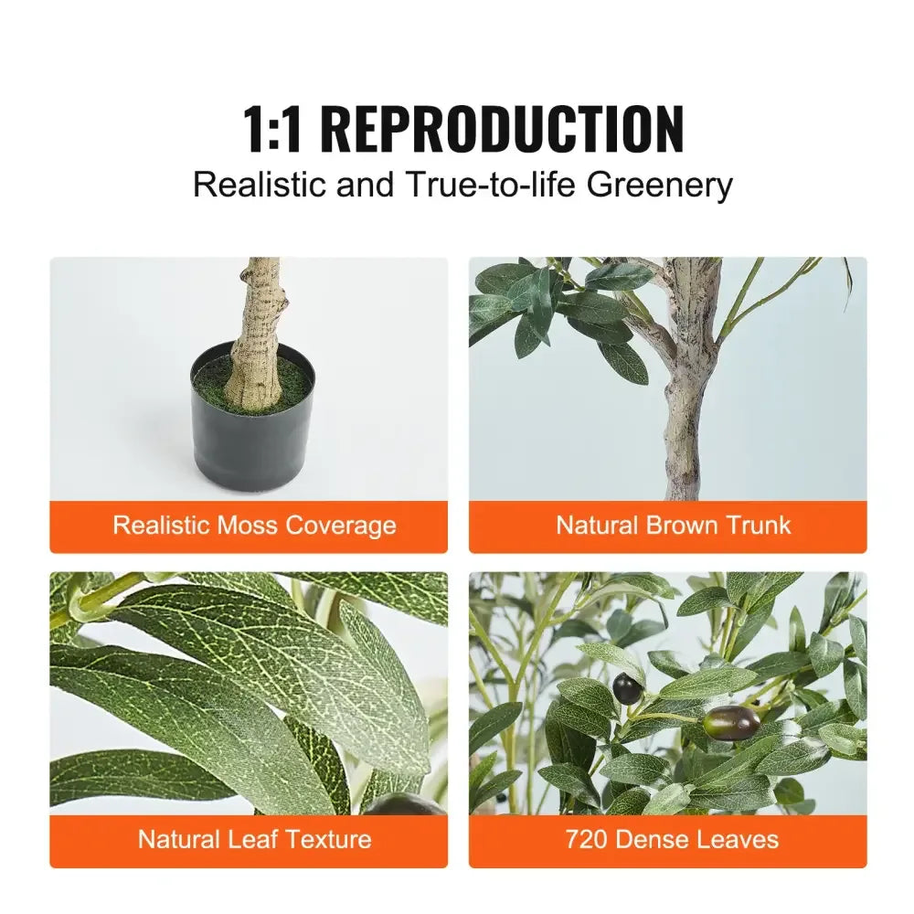 Artificial Olive Tree | Anti-Tip, Low-Maintenance Faux Plant for Home Decor - 5ft type