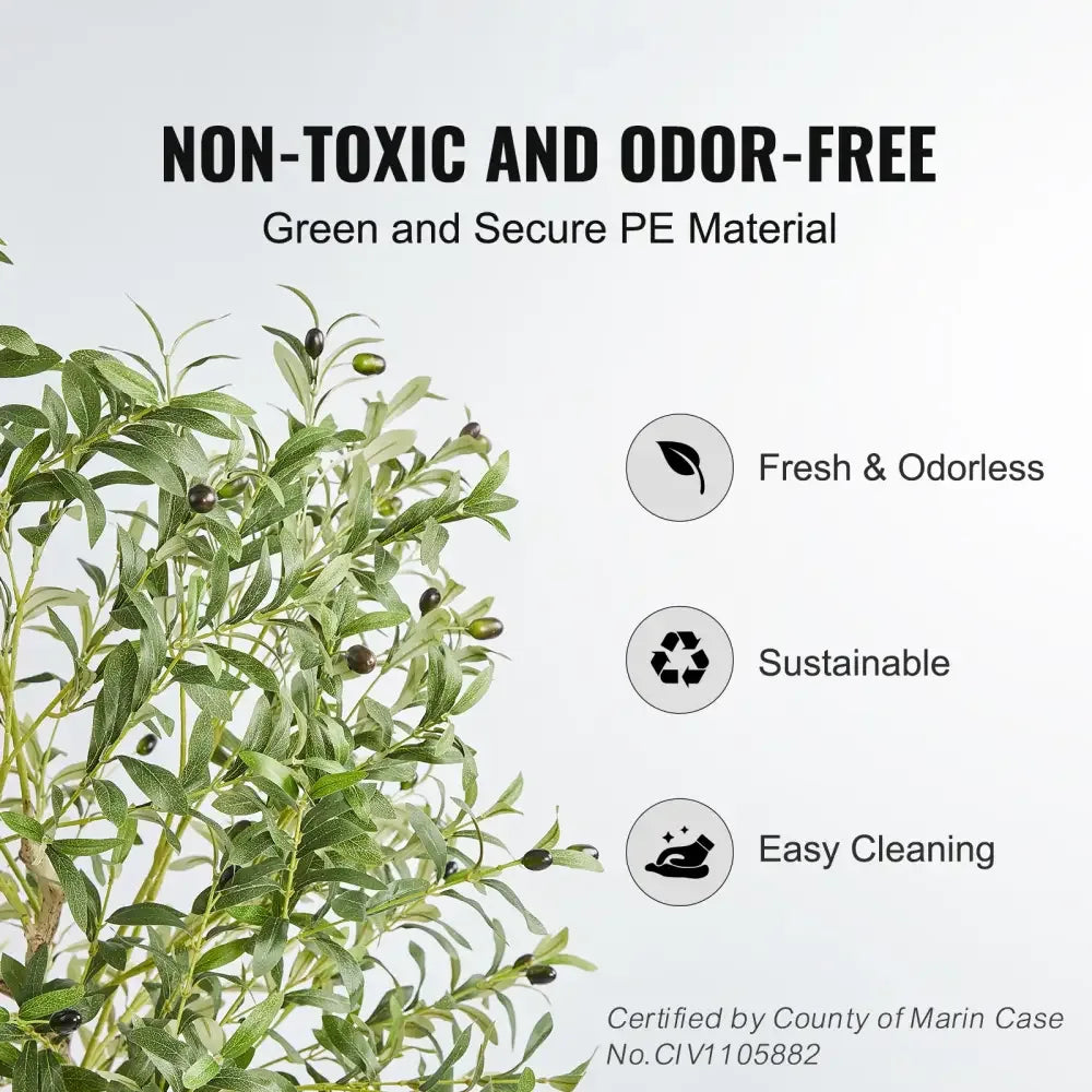 Artificial Olive Tree | Anti-Tip, Low-Maintenance Faux Plant for Home Decor - 5ft type