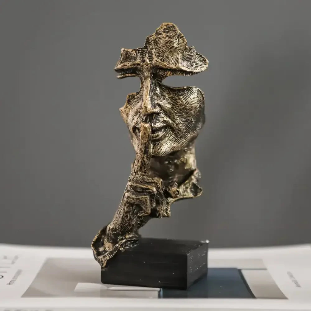 ARTLOVIN Vintage Thinker Figurine Abstract Face Art Sculpture - A -white