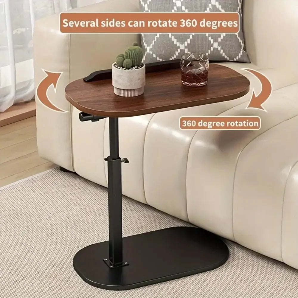 C-Shape Liftable & Reversible Side Table Modern Laptop Desk, Coffee Table, & Nightstand -