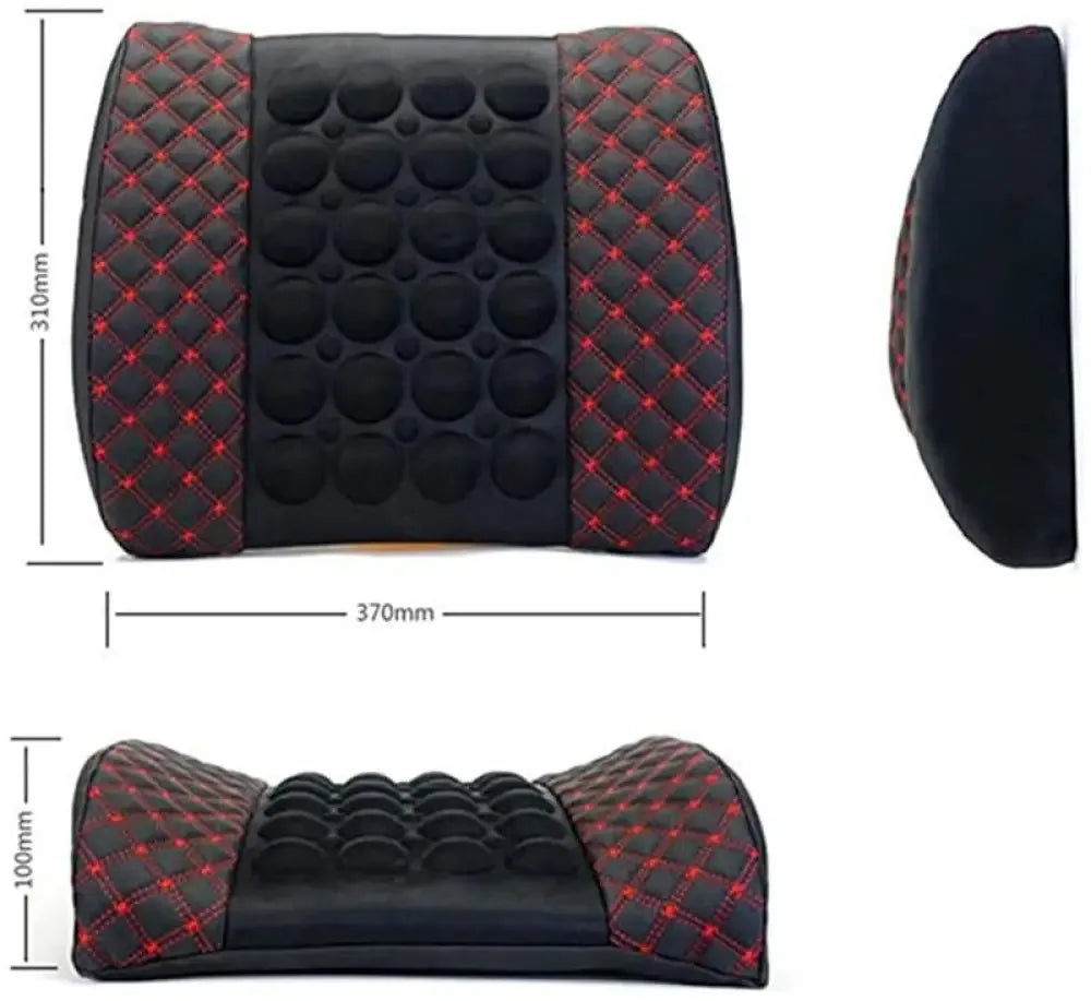 Car Massage Cushion Electric Lumbar Support Pillow - Red/Black