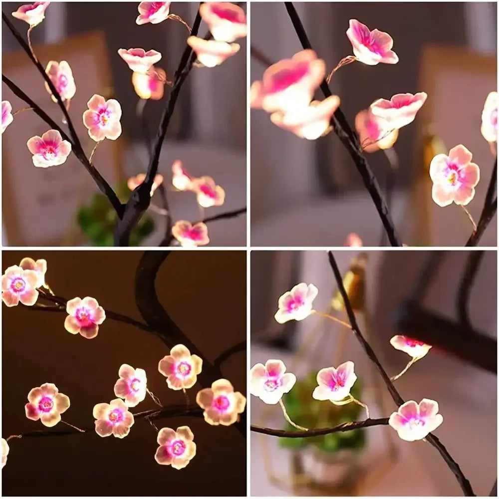 Cherry Blossom Tree Night Light Artificial Bonsai LED Lamp with Touch Switch - Plum blossom