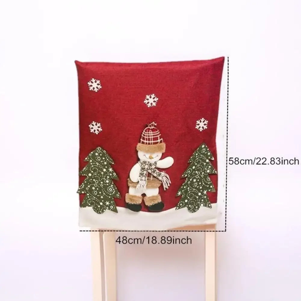 Christmas Chair Covers - snowman tree