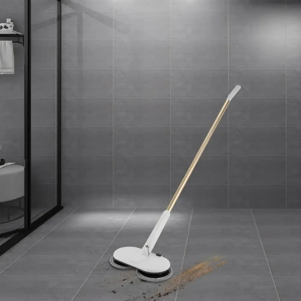 Cordless Electric Spin Mop | Rechargeable Lithium Battery, Adjustable Height & 4 Microfiber Pads -