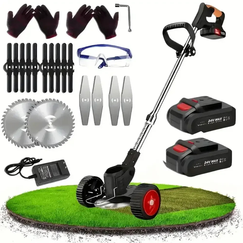 Cordless Lawn Trimmer & Edger with 2 Batteries